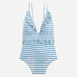 J Crew Ruffle Plunge One Piece Swimsuit